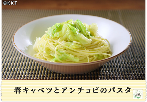 春キャベツとアンチョビのパスタ