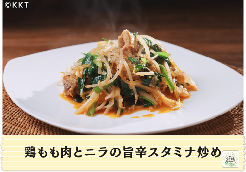 鶏もも肉とニラの旨辛スタミナ炒め