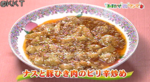 ナスと豚ひき肉のピリ辛炒め